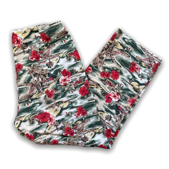 Vintage Hawaiian Print Cropped Pants - Picture 5 of 6